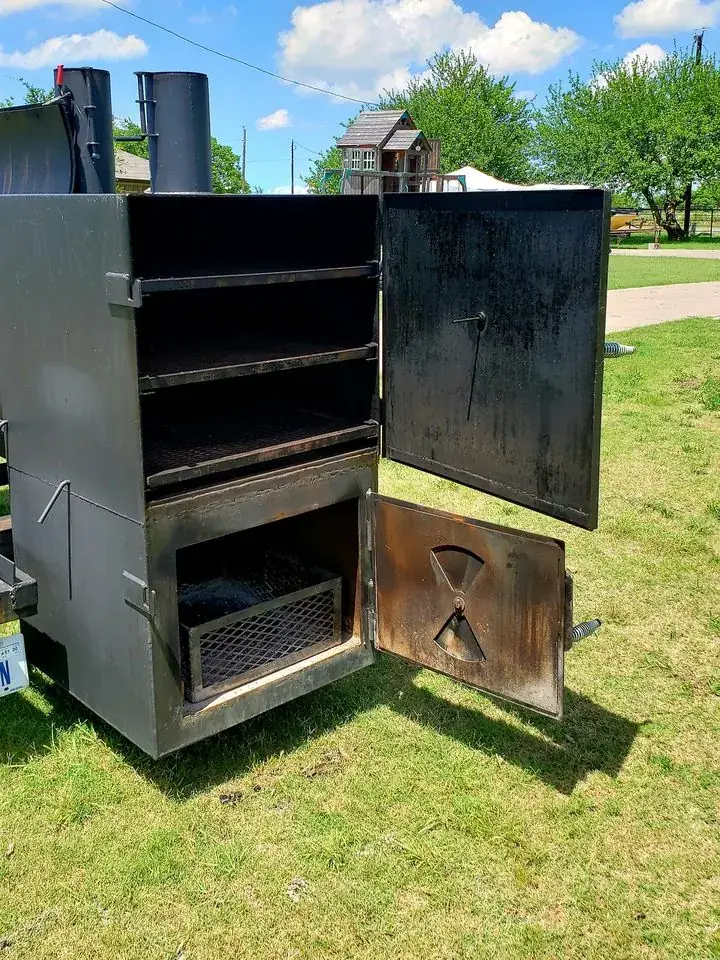 Trinity's vertical rib cabinet, doors open